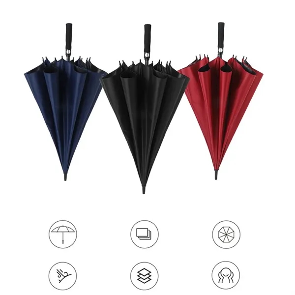 50 MOQ Straight Handle Oversize Windproof Golf Umbrella - 50 MOQ Straight Handle Oversize Windproof Golf Umbrella - Image 2 of 2