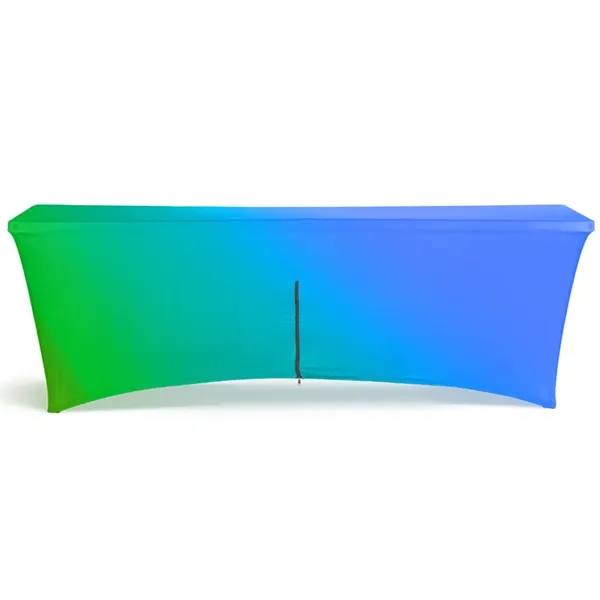 Zipper Back - 8' Fitted, 4 Sided Contour Stretch Table Cover - Zipper Back - 8' Fitted, 4 Sided Contour Stretch Table Cover - Image 1 of 3