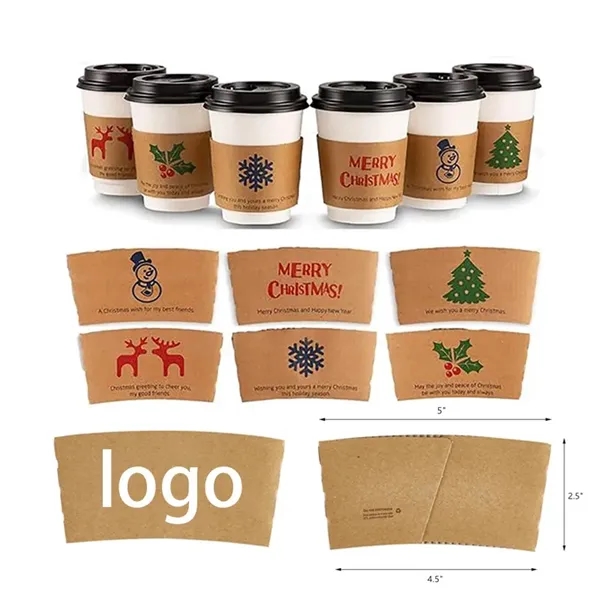 Eco-Friendly Insulation Kraft Paper Coffee Cup Sleeves - Eco-Friendly Insulation Kraft Paper Coffee Cup Sleeves - Image 0 of 3