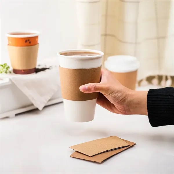 Eco-Friendly Insulation Kraft Paper Coffee Cup Sleeves - Eco-Friendly Insulation Kraft Paper Coffee Cup Sleeves - Image 2 of 3