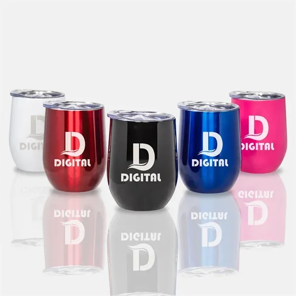 12 Oz. Custom Stainless Steel Wine Tumblers - 12 Oz. Custom Stainless Steel Wine Tumblers - Image 9 of 10