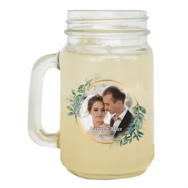 16 Oz Custom Mason Jars With Handles - 16 Oz Custom Mason Jars With Handles - Image 1 of 1
