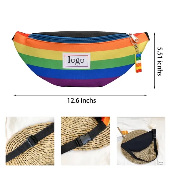 12.60" x 3.54" x5.51" Nylon Waist Bag Polyester LGBTQ - 12.60" x 3.54" x5.51" Nylon Waist Bag Polyester LGBTQ - Image 0 of 3