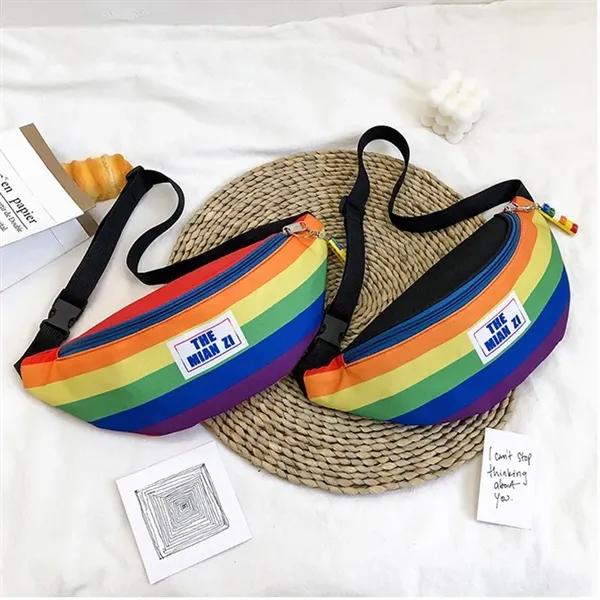 12.60" x 3.54" x5.51" Nylon Waist Bag Polyester LGBTQ - 12.60" x 3.54" x5.51" Nylon Waist Bag Polyester LGBTQ - Image 2 of 3