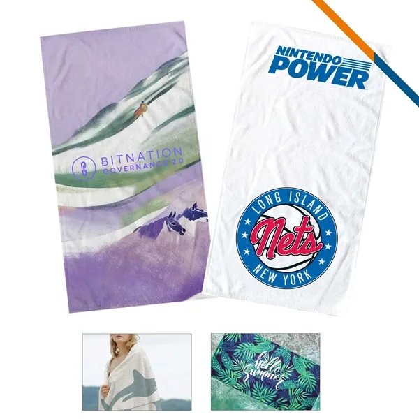 Suiy Sublimated Beach Towel - 60" x 30" - Suiy Sublimated Beach Towel - 60" x 30" - Image 0 of 3