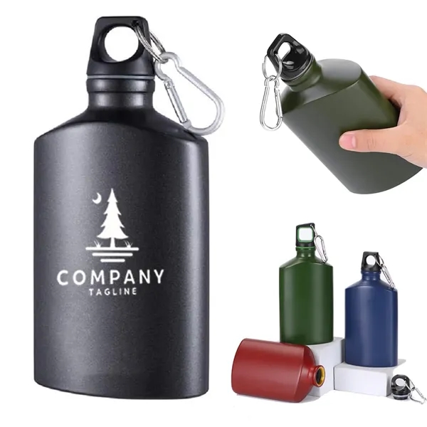 18oz Aluminium Portable Flat Water Bottle - 18oz Aluminium Portable Flat Water Bottle - Image 0 of 3