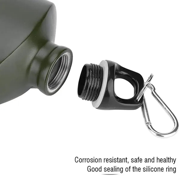 18oz Aluminium Portable Flat Water Bottle - 18oz Aluminium Portable Flat Water Bottle - Image 2 of 3