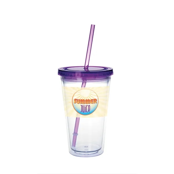 Clear Tumbler with Colored Lid - 18 oz. - Clear Tumbler with Colored Lid - 18 oz. - Image 34 of 36