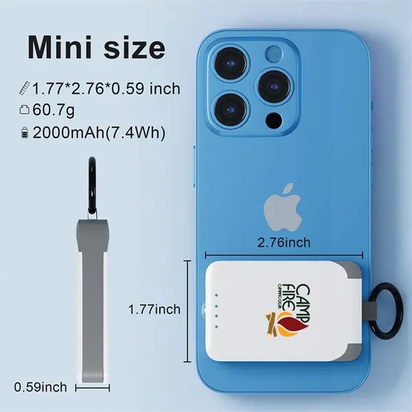 2000mAh Keychain Power Bank with Flashlight - 2000mAh Keychain Power Bank with Flashlight - Image 4 of 6