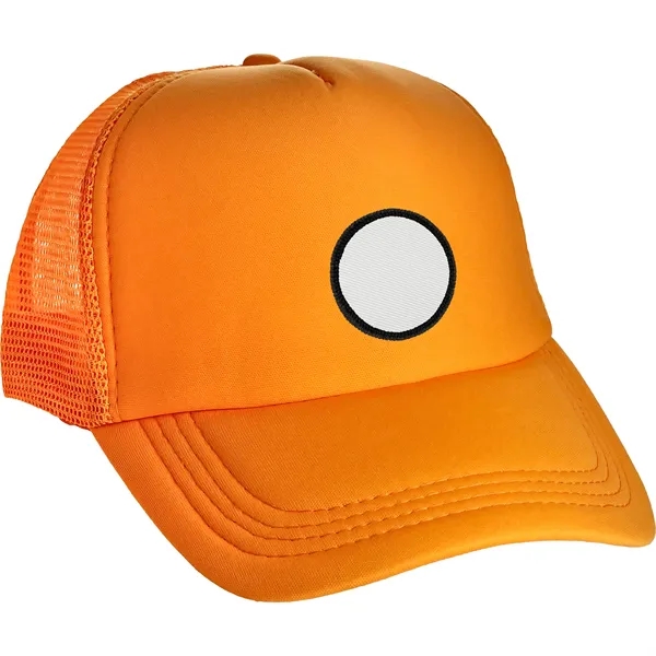 Colorful Foam Embroidered Emblem Trucker Hat - Colorful Foam Embroidered Emblem Trucker Hat - Image 2 of 12