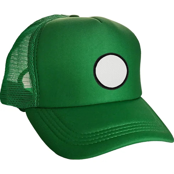Colorful Foam Embroidered Emblem Trucker Hat - Colorful Foam Embroidered Emblem Trucker Hat - Image 4 of 12
