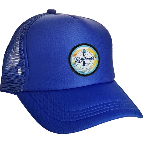 Colorful Foam Embroidered Emblem Trucker Hat - Colorful Foam Embroidered Emblem Trucker Hat - Image 5 of 12