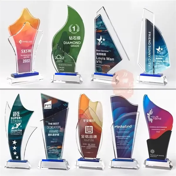 Custom Award Plaque Craft Glass Crystal Trophy For Events - Custom Award Plaque Craft Glass Crystal Trophy For Events - Image 6 of 6