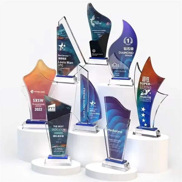 Custom Award Plaque Craft Glass Crystal Trophy For Events - Custom Award Plaque Craft Glass Crystal Trophy For Events - Image 5 of 6