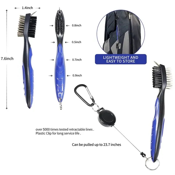 Golf Club Brush and Groove Cleaner with Carabiner - Golf Club Brush and Groove Cleaner with Carabiner - Image 1 of 5