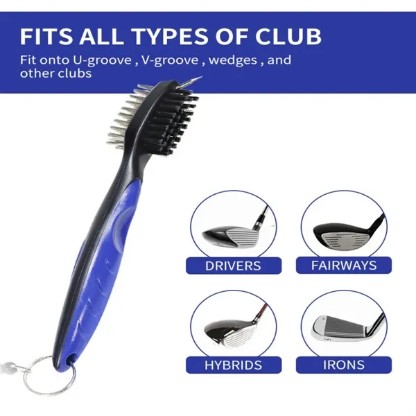 Golf Club Brush and Groove Cleaner with Carabiner - Golf Club Brush and Groove Cleaner with Carabiner - Image 3 of 5
