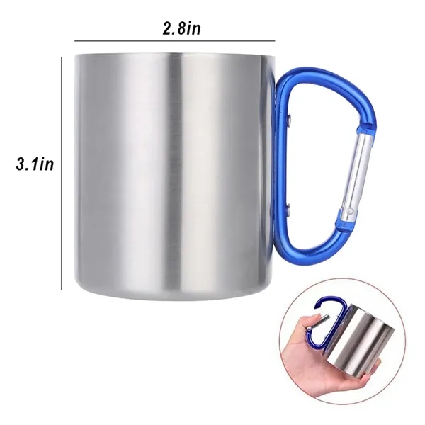 7 oz Outdoor Double Wall Stainless Steel Carabiner Cups - 7 oz Outdoor Double Wall Stainless Steel Carabiner Cups - Image 1 of 1
