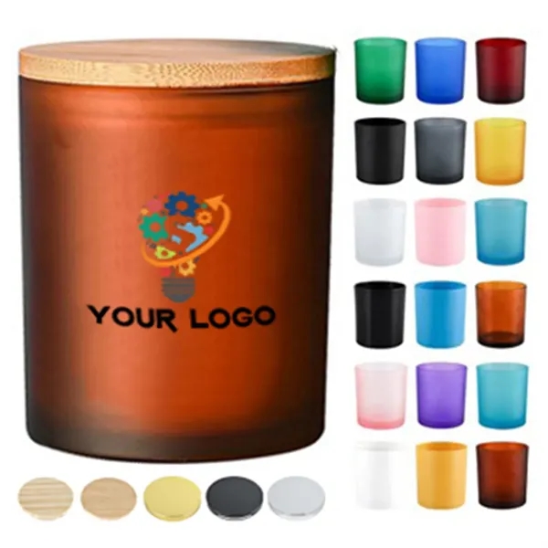 Small Colorful Frosted Candles Glass Cups