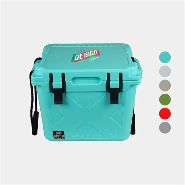 25 QT Bison® USA-Made Hard Cooler Ice Chest 20.5"x17.6"x15" - 25 QT Bison® USA-Made Hard Cooler Ice Chest 20.5"x17.6"x15" - Image 0 of 8