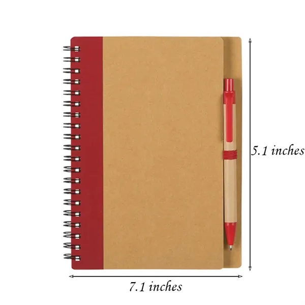Spiral Kraft Hard Cover Notebook Journal W/Ballpoint Pen - Spiral Kraft Hard Cover Notebook Journal W/Ballpoint Pen - Image 1 of 2