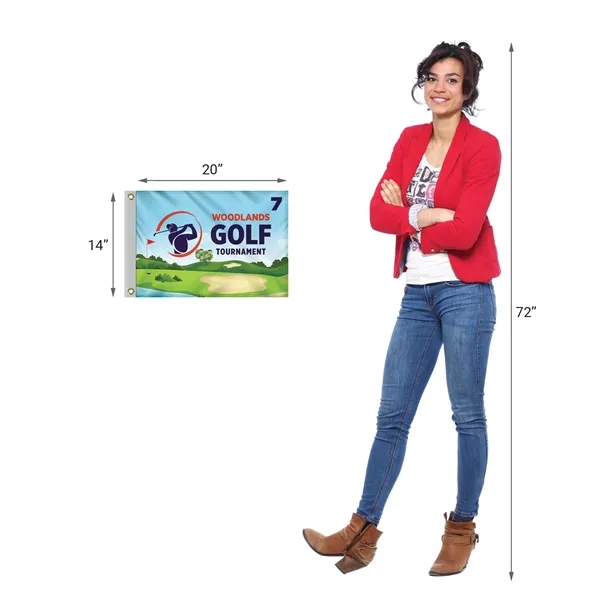 14" x 20" Single Reverse Golf Flag with Heading & Grommets - 14" x 20" Single Reverse Golf Flag with Heading & Grommets - Image 7 of 9
