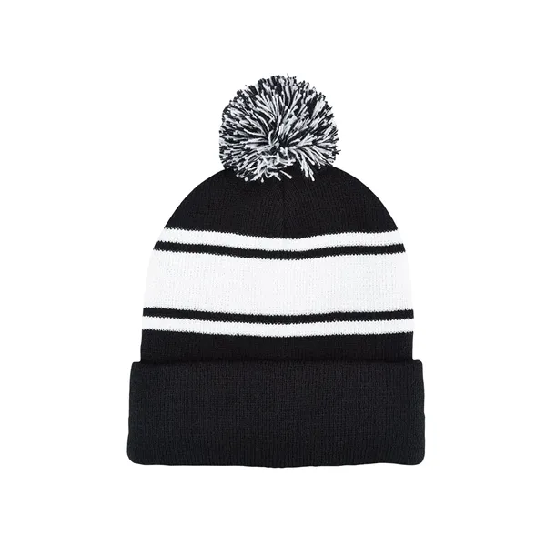 Knit Beanie With Pom Pom - Knit Beanie With Pom Pom - Image 1 of 9