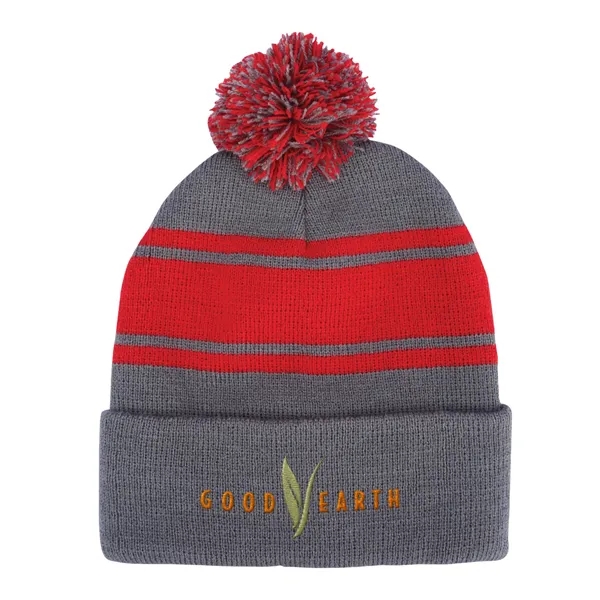 Prime Line Knit Beanie With Pom Pom - Prime Line Knit Beanie With Pom Pom - Image 9 of 9