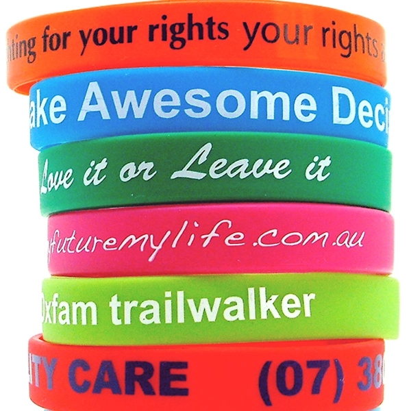 Custom Silkscreen Printed Silicone Wristbands-H - Custom Silkscreen Printed Silicone Wristbands-H - Image 7 of 11