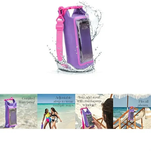Waterproof PVC 2L Lightweight Boat Dry Bag With Phone Pouch - Waterproof PVC 2L Lightweight Boat Dry Bag With Phone Pouch - Image 2 of 2
