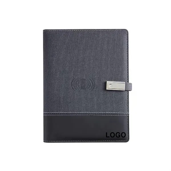 A5 Multifunctional Wireless Charging Notebook 16GB USB Drive - A5 Multifunctional Wireless Charging Notebook 16GB USB Drive - Image 0 of 4