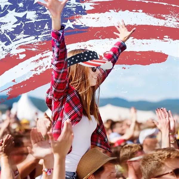 American Flag Sun Visor Hat - American Flag Sun Visor Hat - Image 3 of 6