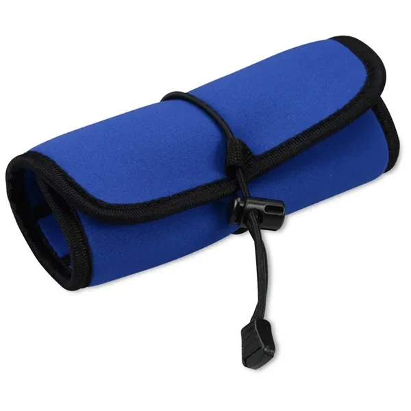 Neoprene Roll-Up Travel Tech Case, Foldable Organizer Pouch - Neoprene Roll-Up Travel Tech Case, Foldable Organizer Pouch - Image 3 of 3