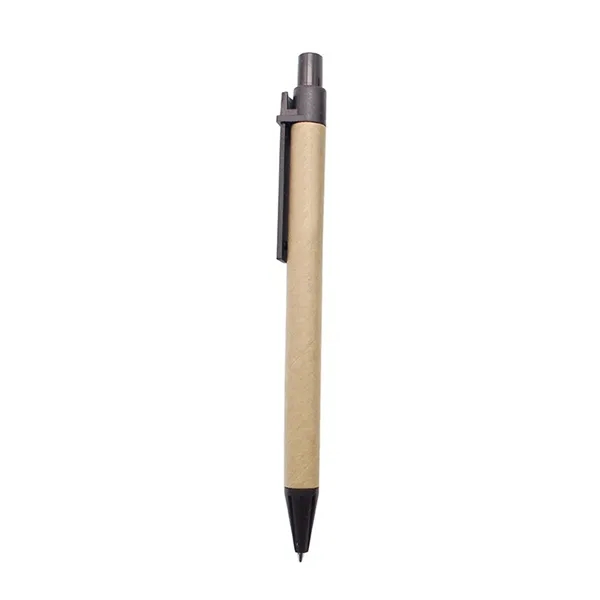 Click Action Ballpoint Pen With Wood Colored Barrel - Click Action Ballpoint Pen With Wood Colored Barrel - Image 1 of 5