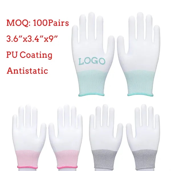 1 Pair Anti-static PU Nylon Machining Construction Gloves - 1 Pair Anti-static PU Nylon Machining Construction Gloves - Image 0 of 4