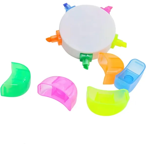 5-in-1 Flower Shape Fluorescent Highlighter - 5-in-1 Flower Shape Fluorescent Highlighter - Image 1 of 3