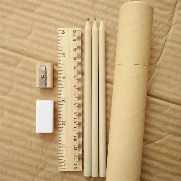 6 Piece Eco-friendly Recycled Paper Pencil Stationery Set - 6 Piece Eco-friendly Recycled Paper Pencil Stationery Set - Image 1 of 2