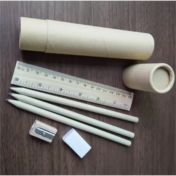 6 Piece Eco-friendly Recycled Paper Pencil Stationery Set - 6 Piece Eco-friendly Recycled Paper Pencil Stationery Set - Image 2 of 2