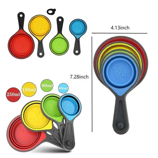 Collapsible Silicone Soft Measuring Cup Set - Collapsible Silicone Soft Measuring Cup Set - Image 2 of 4