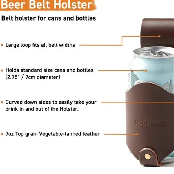 Leather Beer Holster Bottle Holders - Leather Beer Holster Bottle Holders - Image 4 of 5