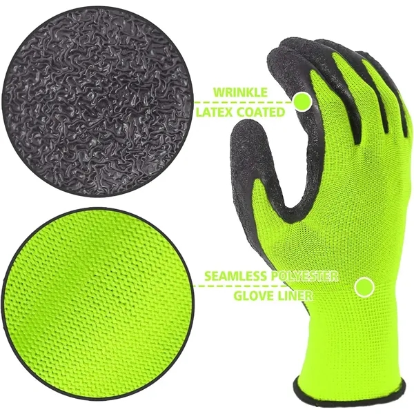 Latex Rubber Hand Coated Safety Work Gloves - Latex Rubber Hand Coated Safety Work Gloves - Image 1 of 7