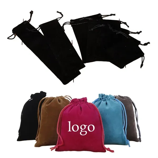 3.9x4.7 Inch Fiber Suede Drawstring Bag - 3.9x4.7 Inch Fiber Suede Drawstring Bag - Image 0 of 3