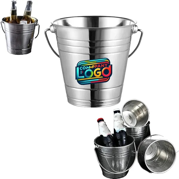 Stainless Steel Beer Ice Bucket - Stainless Steel Beer Ice Bucket - Image 0 of 3