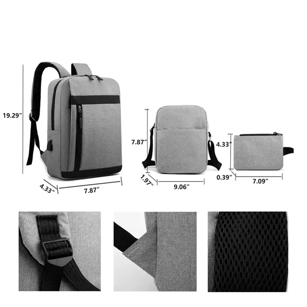 Three Piece Backpack Set Crossbody Storage Bag - Three Piece Backpack Set Crossbody Storage Bag - Image 2 of 3