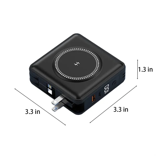 Magnetic Wireless Power Bank With Built-In Plug - Magnetic Wireless Power Bank With Built-In Plug - Image 1 of 4