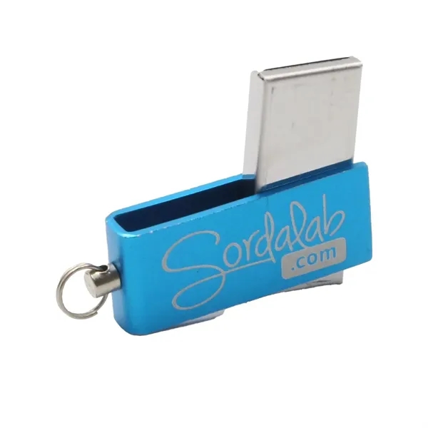 Compact Swivel Metal USB Drive with Keychain - Compact Swivel Metal USB Drive with Keychain - Image 3 of 3