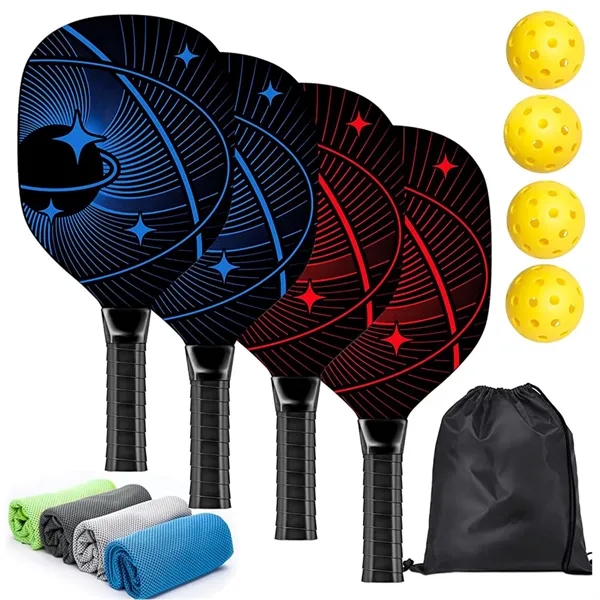 Wooden Pickleball Racket Paddle & Ball Set w/ Drawstring Bag - Wooden Pickleball Racket Paddle & Ball Set w/ Drawstring Bag - Image 0 of 9