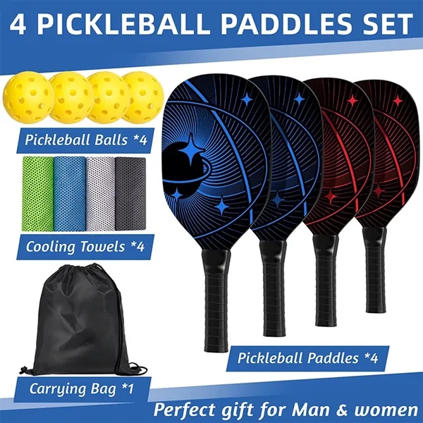 Wooden Pickleball Racket Paddle & Ball Set w/ Drawstring Bag - Wooden Pickleball Racket Paddle & Ball Set w/ Drawstring Bag - Image 6 of 9