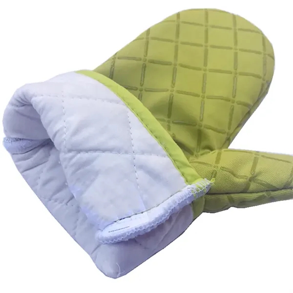 Heat Resistant Cotton Silicone Quilted Oven Mittens Gloves - Heat Resistant Cotton Silicone Quilted Oven Mittens Gloves - Image 3 of 6