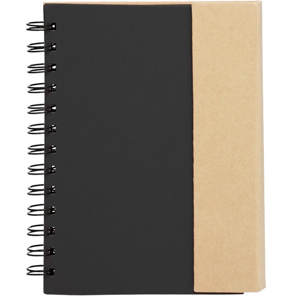5.25 x 7 in. Eco flip top notebook with sticky notes Plum Grove