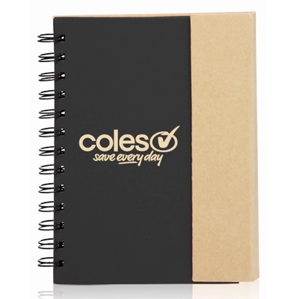 5.25 x 7 in. Eco flip top notebook with sticky notes Plum Grove